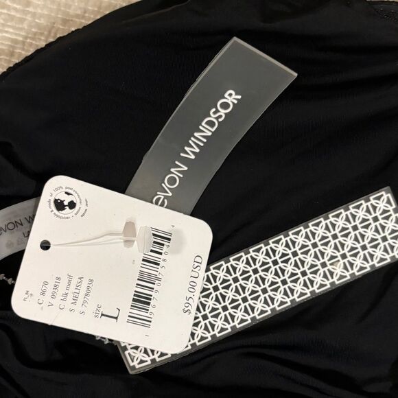 Free People x Devon Windsor Melissa Bikini Top Black FP Beach Size Large NWT - Picture 12 of 13